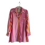 Tuckernuck Beach Roit Alexa tunic top striped orange pink beach cover up Sz L/XL Photo 2