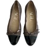 AGL Brown Black Metallic Captoe Ballet Ballerina Flats Size 36.5 Photo 2