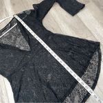 Whimsigoth Lace Top v neck sheer peplum long womens Black small flowy dark witch Photo 5