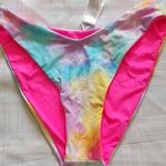 Vicious Young Babes ReversibleTie Dye Scoop Hi Leg Bikini Bottoms Pink Multi (M) Size M Photo 0