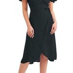 Black women’s wrap dress nwt semi sheer Size M Photo 0