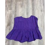 Holding Horses  Purple Linen Blend Peasant Babydoll Top Size L Photo 2