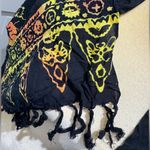 Hibiscus Collection Long floral Sarong with fringe. 💯 rayon. Black/multi. NWT. Black Photo 3