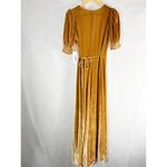 Reformation  The Peonie Wrap Silk Blend Midi Dress Size XS Gold Photo 1