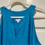 J. Jill Color Block Tiered Maxi Tank Dress Large Blue Aqua Green Sleeveless Photo 2