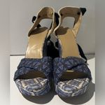 Theodora & Callum by Stuart Weitzman Biarritz Blue Aztec Espadrille Wedges Sz 10 Photo 5