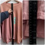 Seven7  New Peach Waffle Long Sleeve Crew Neck Top Plus Size 1X Photo 3