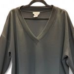 FOR THE REPUBLIC Women's Scuba Knit V-Neck Sweatshirt in Black 1X Photo 1