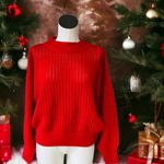 Marc New York NWT  CROCHET COTTON KNIT SWEATER IN RACING RED Photo 2