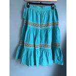 Vintage Turqouis Colorful Stitch Women's Skirt Green Photo 4