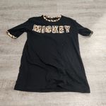 Disney  Mickey Mouse Leopard Short Sleeve Pajama Shirt Size Medium Photo 1
