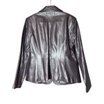 Worthington  Vintage Lavender Metallic Blazer Jacket 100% Leather Single Button Photo 2
