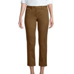 Lands' End LANDS’ END Mid Rise Slim Leg Chino Crop Pants Brown Cotton Cropped Chinos Work 8 Photo 3