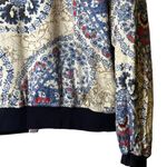 Free People Daytrip Blue Red Tan White Printed Bomber Jacket Large OB548451 Photo 11