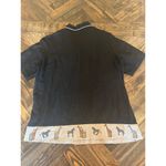 Stonebridge Linen Button Shirt Women 1X Animal Embroidered Grandma Neutral VTG Black Photo 2