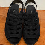 Paul Green  Women’s Trisha Slingback Peep Toe Sandals Heels Black Suede Size 10 Photo 0