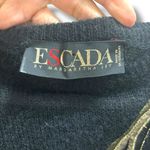 Escada Vintage 80s Black Mohair Beaded Leaves Sweater Photo 5