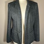 Ann Taylor  Notched One Button Peplum Blk Grey Blazer Wool Blend size 14 NEW NWT Photo 3