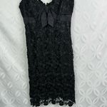 Yoana Baraschi Neoclassic Lace Rockabilly Bow Black Tie Sheath Dress Size 8 Photo 5