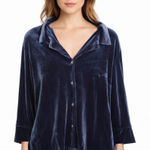 Boston Proper  Blouse Women's Size Large Velvet Velour Purple Photo 0