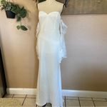 Lulus NWOT  Everlasting Desire White Mesh Pearl Off-the-Shoulder Maxi Dress Photo 2