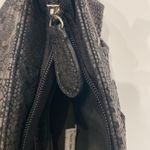 Chico's Chico’s Black Faux Leather/Suede Snakeskin Shoulder Bag Bead & Jewel Embellished Photo 7