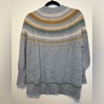 J.Crew Fair Isle Oversized Sweater-XS French blue, brown, cream alpaca wool Photo 4