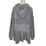 Free People Sail Away Hoodie Women’s Size S Ruffle Tiered Gauzy Gray Photo 6