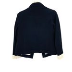 Soft Surroundings  Black Faux Fur Sherpa Cuff Collar Open Front Moto Jacket Photo 1