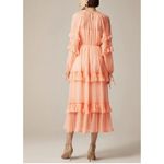 J.CREW Tiered Ruffle Dress in Chiffon Size 12 Coral Pastel Beach CI873 READ Pink Photo 4