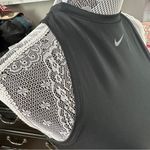 Nike Pro High Neck Mesh Back Crop Sports Bra Top Black L | Compressive Fit Photo 7