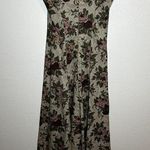 VTG Knapp Studio California Tapestry Maxi Dress Flax Floral Fit & Flare Cream XS Pink Photo 3