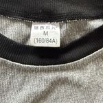 Y2K Style Raglan Long Sleeve Cropped Crew Neck Ribbed Black And Gray Shirt Top M Size M Photo 4