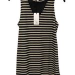 Love Riche Sleeveless Black Ivory Striped W/ Mesh Tank Top Women's Size S Small Photo 0
