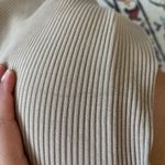 H&M Tan Ribbed Collared Cropped V-Neck Long Sleeve Top XL Photo 6