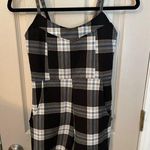 Almost Famous black & white plaid high waisted strappy romper with pockets. Sz S Photo 0