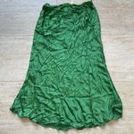 VENTI6. SILK‎ VISCOSE Flare MAXI SKIRT Green Made In Italy Size S Photo 0