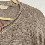 J Jill Beige Linen Open Knit Kangaroo Pocket Sweater Long Sleeve L Lagenlook Tan Size L Photo 3