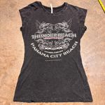 Thunder Beach Panama Biker Tee women’s Short Sleeve Black Motorcycle Harley Sz M Size M Photo 0