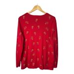 Quacker Factory Vintage Cardigan Set Top Red Leaf Embroidered Women Size Large Photo 3