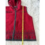 Woolrich Vintage  Womens Hooded Sweater Vest Fair Isle Knit Red XL Lambswool Photo 7