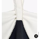 ZARA NWT  Stretch Bow Midi Dress /  Black and White Halter Dress Size Small Photo 2