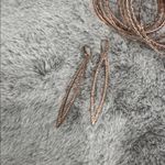 Elegant Rose Gold Bangles and Drop Earrings Set Pink Photo 1