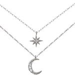 Silver Moon and Star Necklace Photo 4