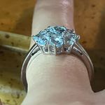 Natural Aquamarine Sterling Silver Ring Size 8 Photo 1