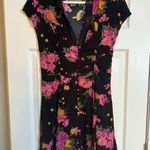 Free People Womens 1667 Black Floral Lace Trim Short Sleeve Dress, Size 8 Photo 0