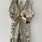 Reformation  Green Floral Silk Dress Photo 8