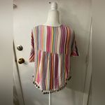 Kori  America  Fringed Multi-color Boho Top S Dopamine Costal Cowgirl Festival Photo 1