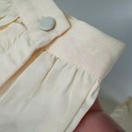 J.Crew Beige Satin High Neck Long Sleeve Ruffle Blouse Women's Size Small FLAW Photo 7