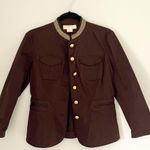 Michael Kors  Brown Gold Button Beaded Blazer Coat Jacket Size 6 Photo 1
